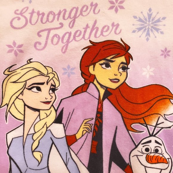 DISNEY FROZEN II PAJAMA TOP THERMAL SLEEPWEAR by NINAS - STRONGER TOGETHER - 5T - Picture 1 of 7